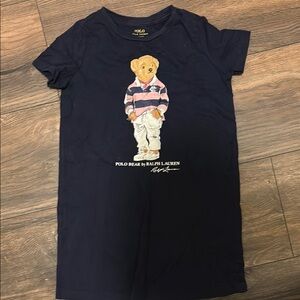 Ralph Lauren Kids Navy Blue Polo Bear T-Shirt dress